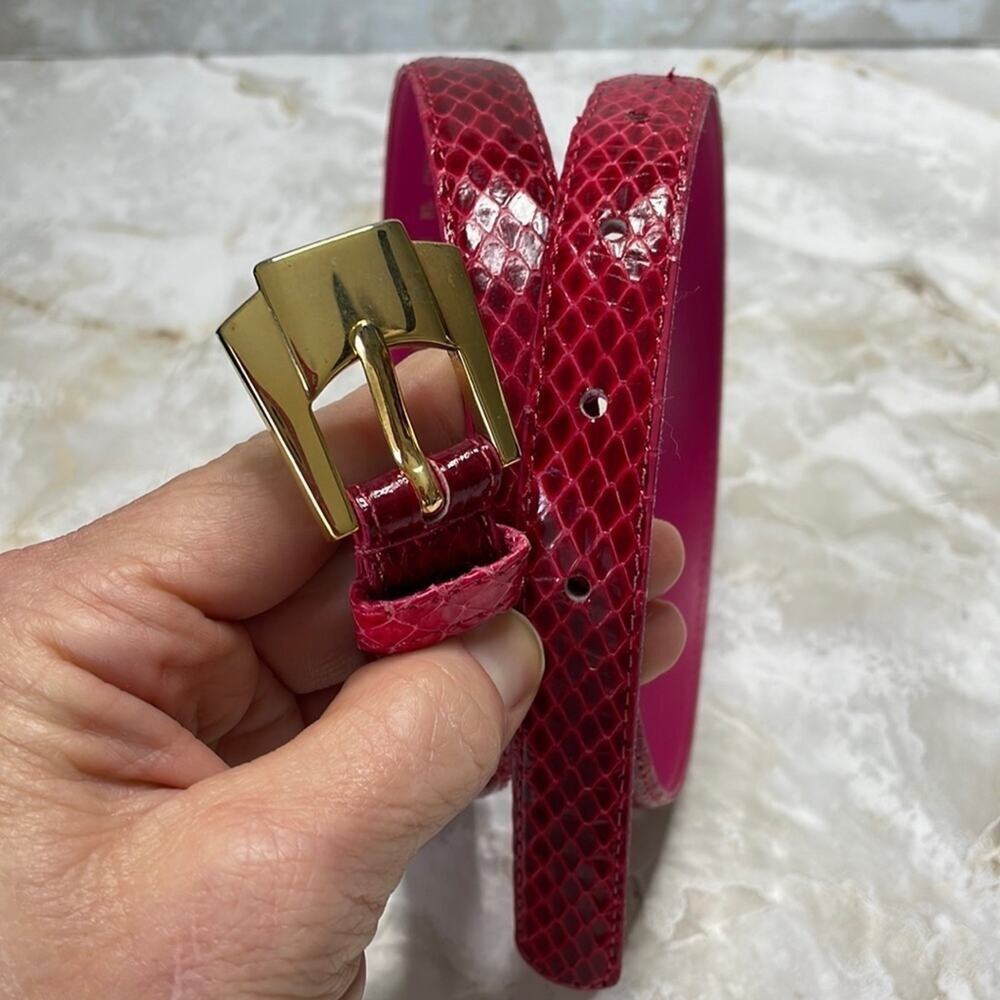 Vintage red snakeskin belt